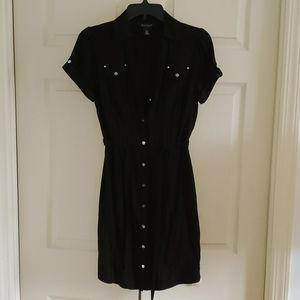 White House Black Market Black button down dress